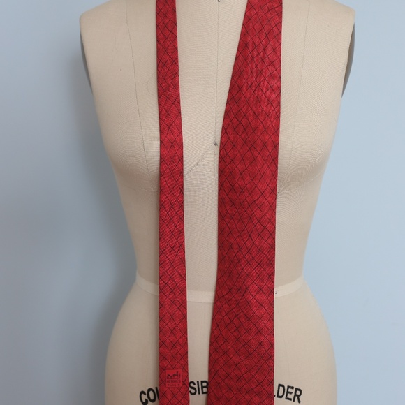 Hermes Red silk tie - Picture 3 of 4